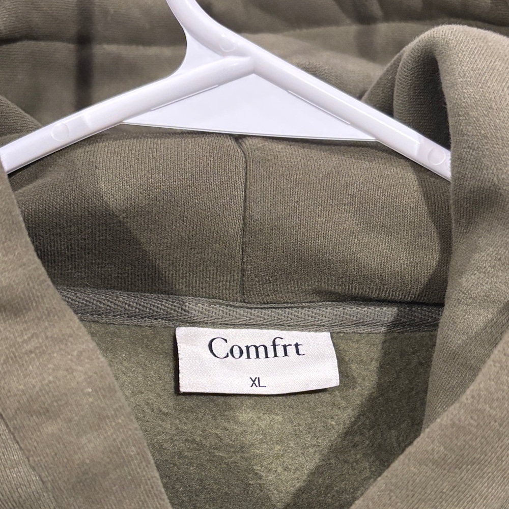 Comfrt Olive Green Unisex Hoodie - Picture 3 of 4